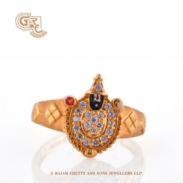 Heavenly Lord Balaji stones gold ring - jewelnidhi.com