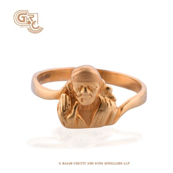22K Gold 'SAI BABA' Ring With Cz - GR2969