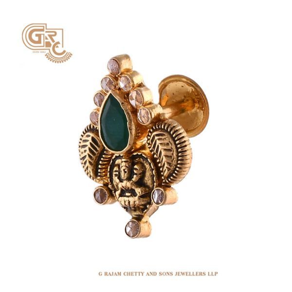 DREAMJWELL - Cute Gold Plated Lakshmi Kemp-green Studs-dj02402 – dreamjwell