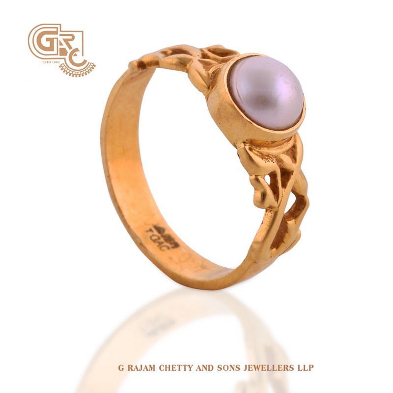 Trendy Artificial Pearl Ring Golden Or Silvery Ring For Men - Temu