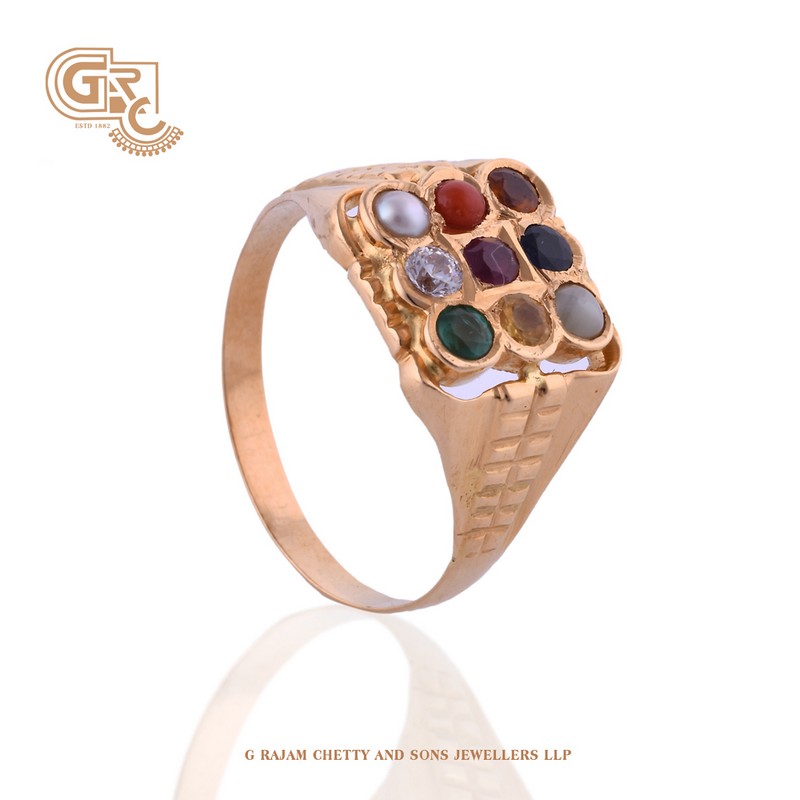 Brass Golden Navratna Ring at best price in Mumbai | ID: 2850531425455