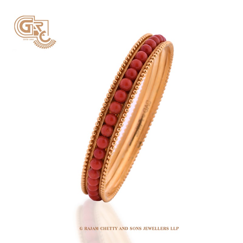 Classic Gigi Coral bracelet, Yellow Gold, 5.9