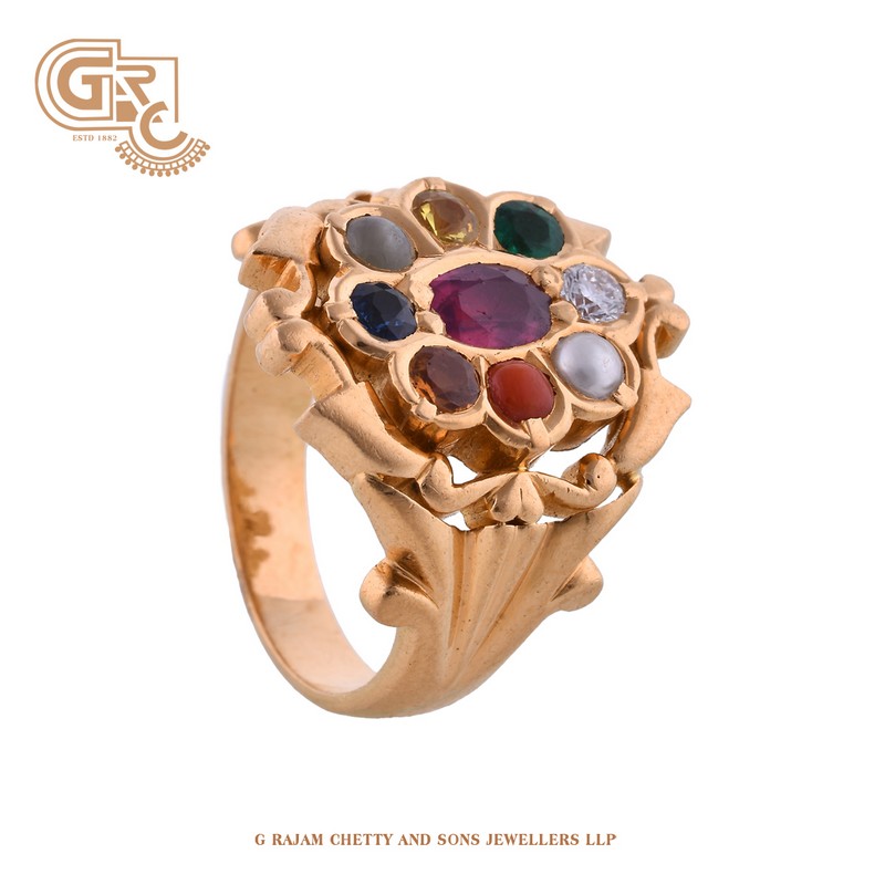 Gold Navaratna Ring | Gents gold ring, Mens gold rings, Delicate gold  jewelry