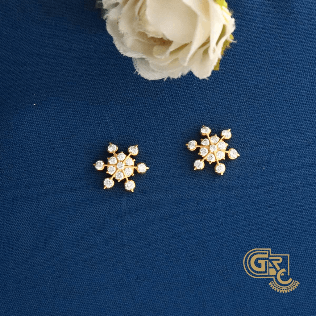 Star Sparkle Diamond Studs in 14K Yellow Gold | Audry Rose