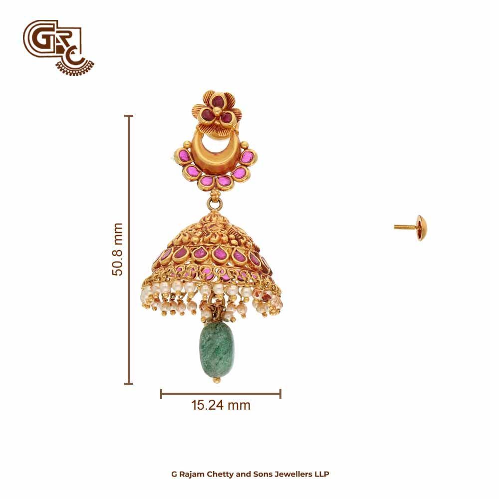 SSFJ 1 gram micro gold jimikki Earrings for women and girl trendy colletion