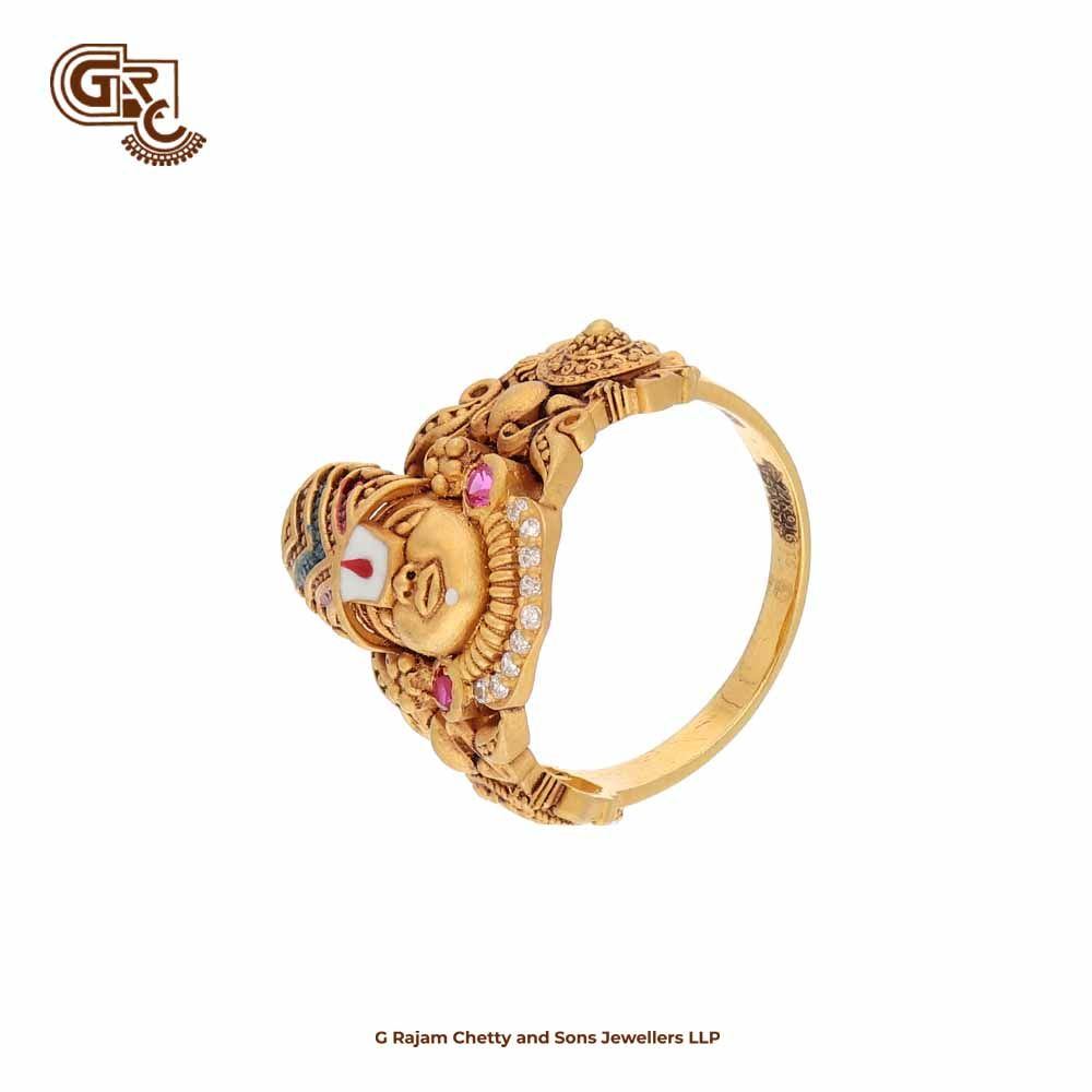 1 gram gold plated horse with diamond glamorous design ring for men - –  Soni Fashion®