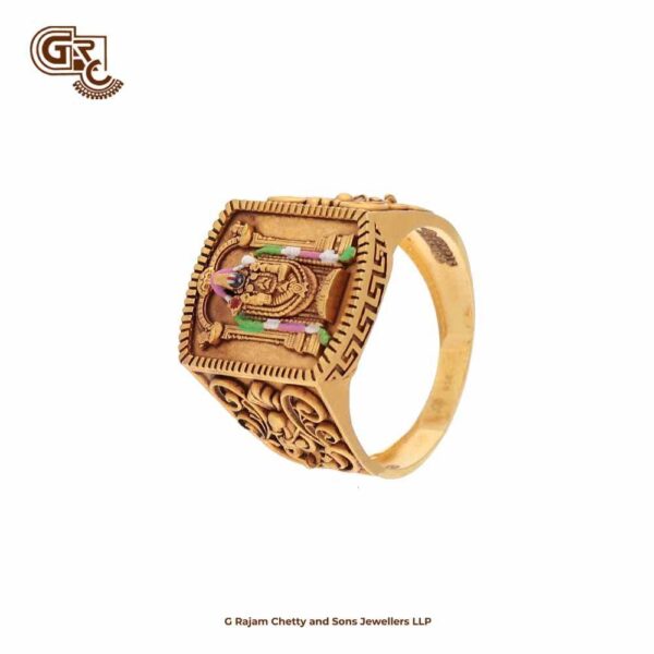 God Venkatesa Perumal Colour 22K Gold Ring