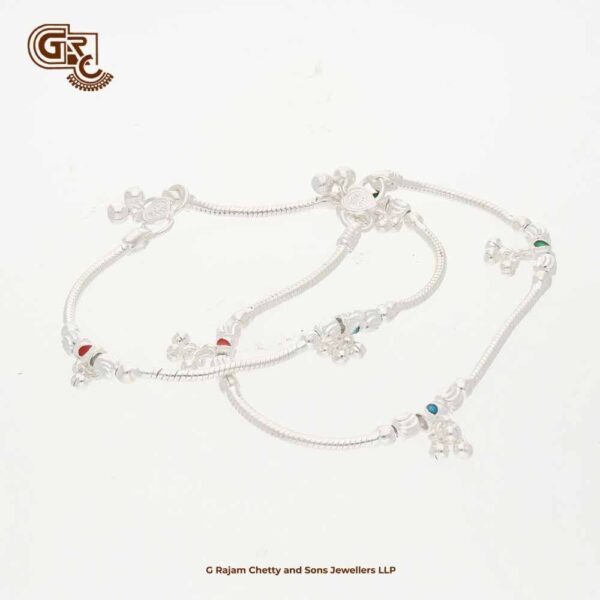 Fancy Silver Chain Anklets