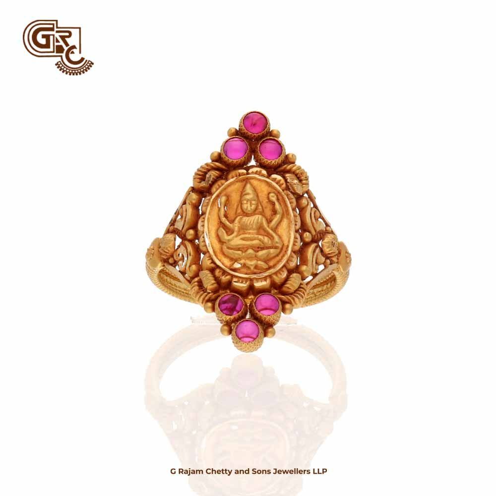 Lakshmi In Turtle Design Impon Gold Ring Collections FR1200