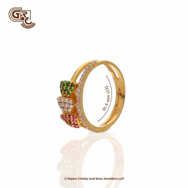 Indian Flag Color Stone Fancy Ladies Ring