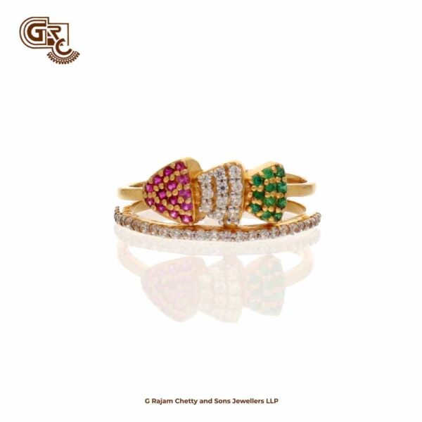 Indian Flag Color Stone Fancy Ladies Ring