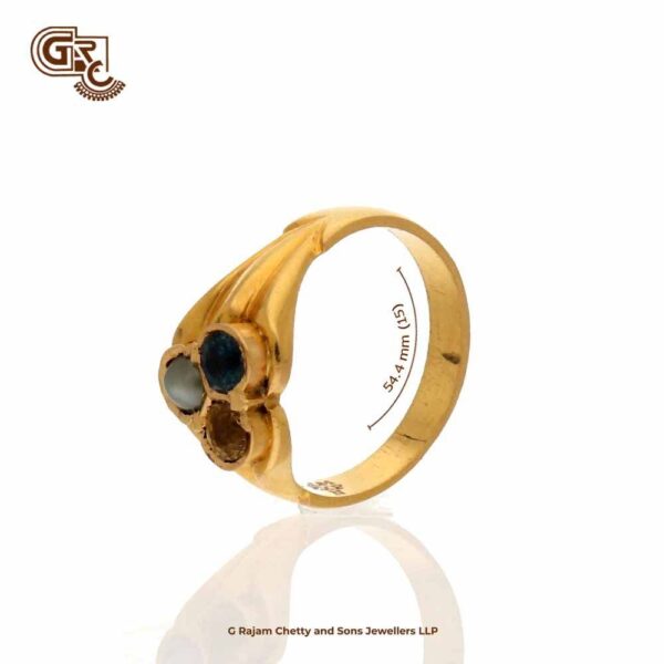 Triple Gleaming Stone Gents Ring