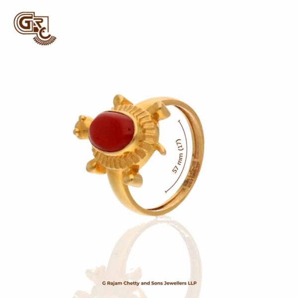 Tortoise Red Coral Gents Ring