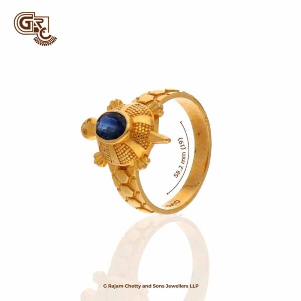 Tortoise Blue Sapphire Gents Ring