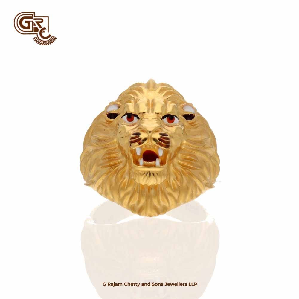 14 K SOLID YELLOW GOLD LION HEAD RING!! -