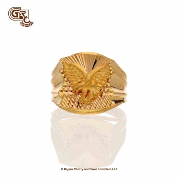 Floral Gleaming Stone Gents Ring