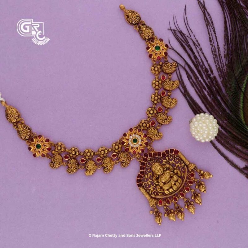 Antique Elegant Lakshmi Floral Necklace