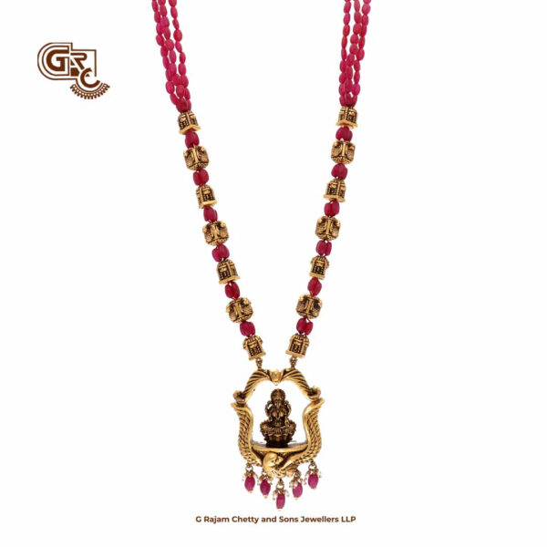 Antique Elegant Lakshmi Pink Beads Haram