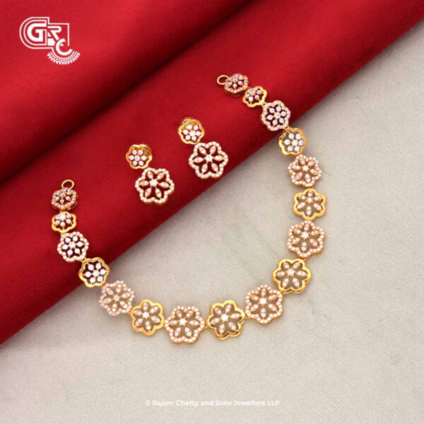 Lakshmi Floral Pink Chain Necklace