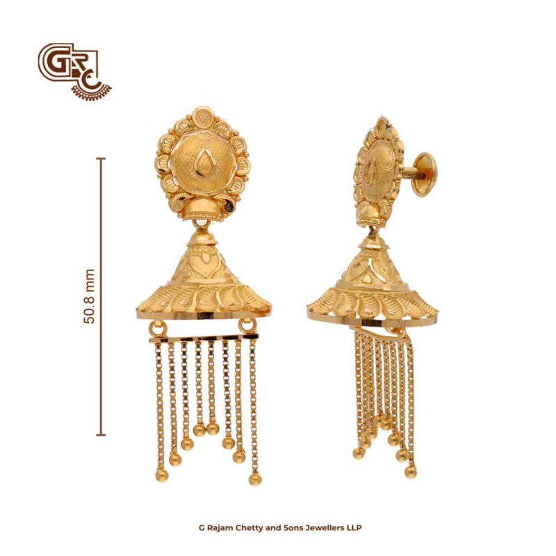 Floral Thilagam Hanging Drops Earring