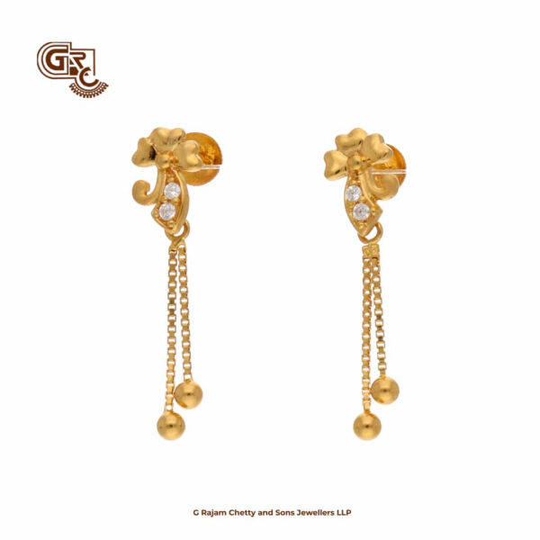 Floral Gluiter Stone Drops Earring