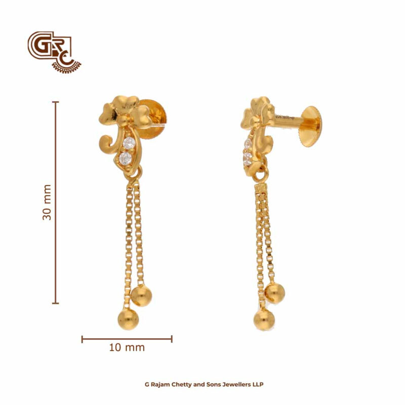 Floral Gluiter Stone Drops Earring