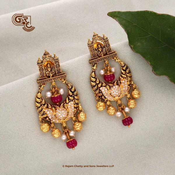 Antique Elegant Lakshmi Pink Beads Earring
