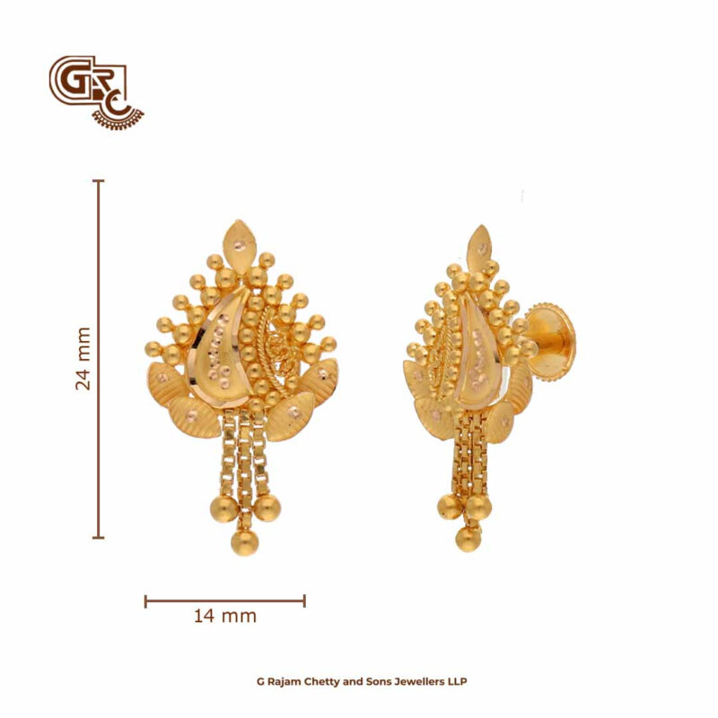Floral Thilagam Drops Earring
