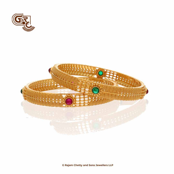 Tradition Red and Green Stone Bangles