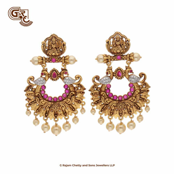 Antique Lakshmi Chandballi Floral Beads Fancy Earring